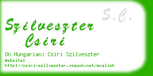 szilveszter csiri business card